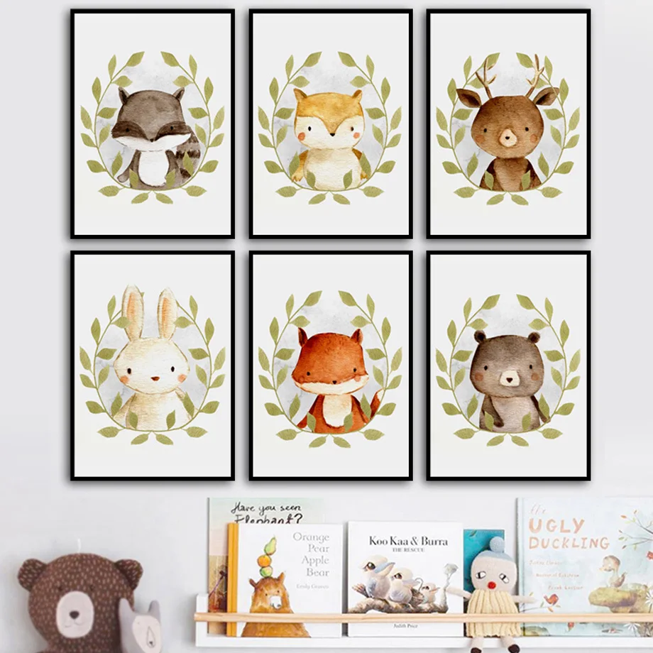 Cute Bear Deer Fox Rabbit Raccoon Nursery Wall Art Canvas Painting Nordic Posters And Prints Wall Pictures Baby Kids Room Decor
Cute Bear Deer Fox Rabbit Raccoon Nursery Wall Art Canvas Painting Nordic Posters And Prints Wall Pictures Baby Kids Room Decor