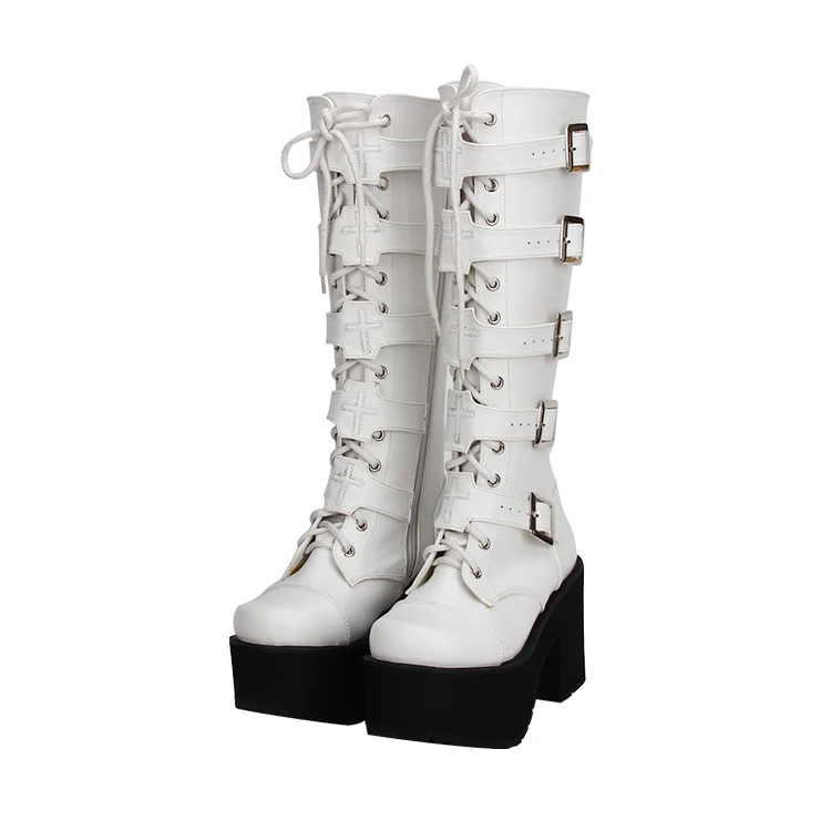 Princess sweet lolita shoes High barrel boots of autumn and winter PUNK thick bottom muffin comic boots side zipper tie pu7008
Princess sweet lolita shoes High barrel boots of autumn and winter PUNK thick bottom muffin comic boots side zipper tie pu7008