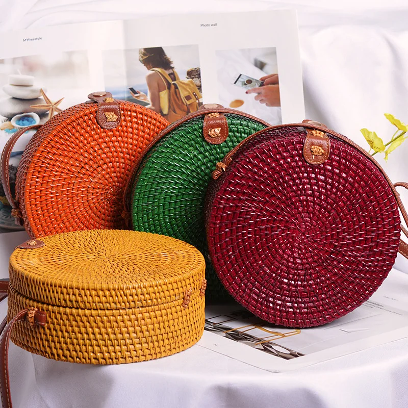 New Retro Multicolor Round Bag Bali Handmade Woven Beach Bag Women Circle Rattan Bag Boho Handbag Travel Shoulder Crossbody Bag
New Retro Multicolor Round Bag Bali Handmade Woven Beach Bag Women Circle Rattan Bag Boho Handbag Travel Shoulder Crossbody Bag