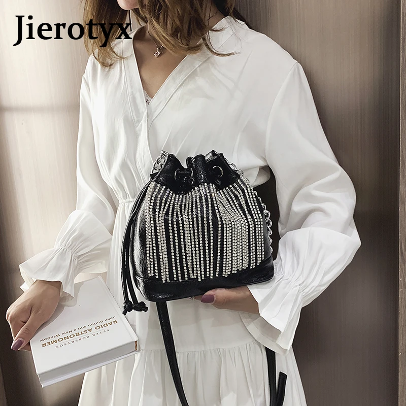 JIEROTYX модная повседневная черная женская сумка на плечо из искусственной кожи с