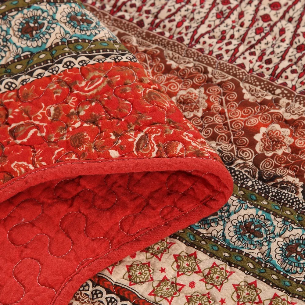 FAMVOTAR Boho Style Floral Quilt Set Cotton Bedspread Set Blue Striped Patchwork Coverlet Set Vintage Bohemian Flower Quilt Set
FAMVOTAR Boho Style Floral Quilt Set Cotton Bedspread Set Blue Striped Patchwork Coverlet Set Vintage Bohemian Flower Quilt Set