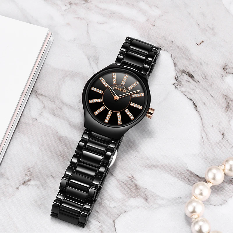 SUNKTA New Fashion 2021Luxury Brand Rhinestone Watches Women Ceramics Quartz Watch Ladies Dress Bracelet Clock Zegarek Damski
SUNKTA New Fashion 2021Luxury Brand Rhinestone Watches Women Ceramics Quartz Watch Ladies Dress Bracelet Clock Zegarek Damski