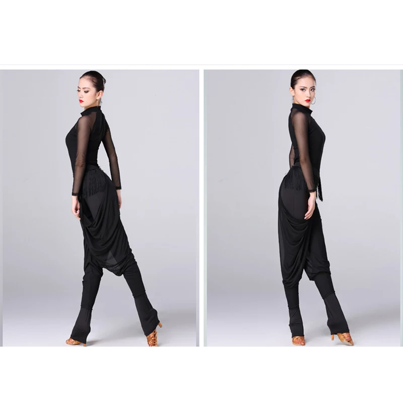Latin Dance Skirt Trousers Child Adult Modern New Body Dress Tassel Net Uniform DQT1046 | Тематическая одежда и униформа