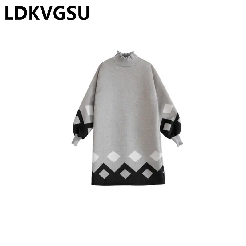 2019 Autumn Winter Dress New Loose Thicken Women's Woolen Dress Large Size Casual Long Sleeve Turtleneck Dress Mini Tops Is1402
2019 Autumn Winter Dress New Loose Thicken Women's Woolen Dress Large Size Casual Long Sleeve Turtleneck Dress Mini Tops Is1402