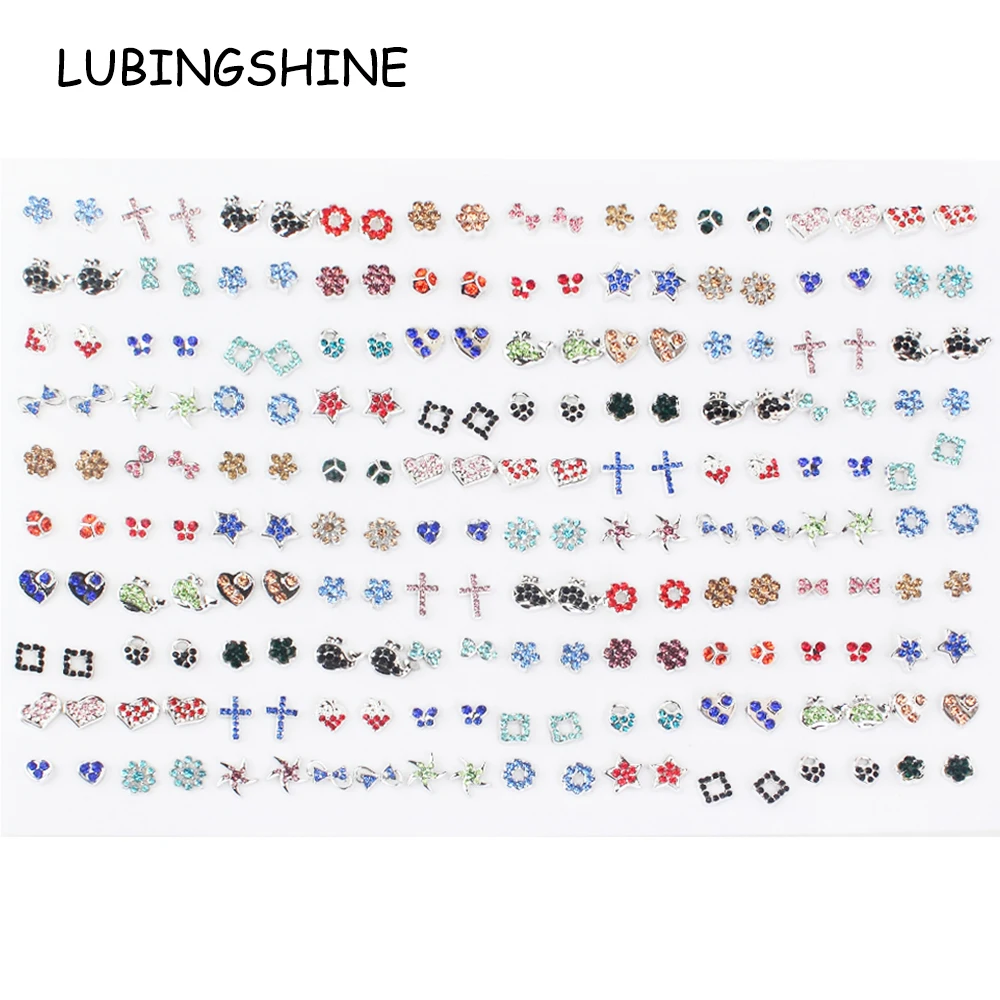 100 Pairs/lot Women Acrylic Pearl Crystal Rhinestones Cross Small Stud Earrings Sets Girl Child Kids Heart Star Earring Jewelry
100 Pairs/lot Women Acrylic Pearl Crystal Rhinestones Cross Small Stud Earrings Sets Girl Child Kids Heart Star Earring Jewelry