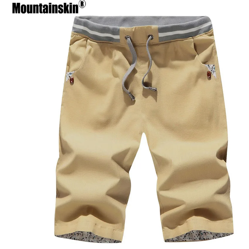 Mountainskin 4XL мужские летние шорты пляжные хлопковые повседневные однотонные homme
