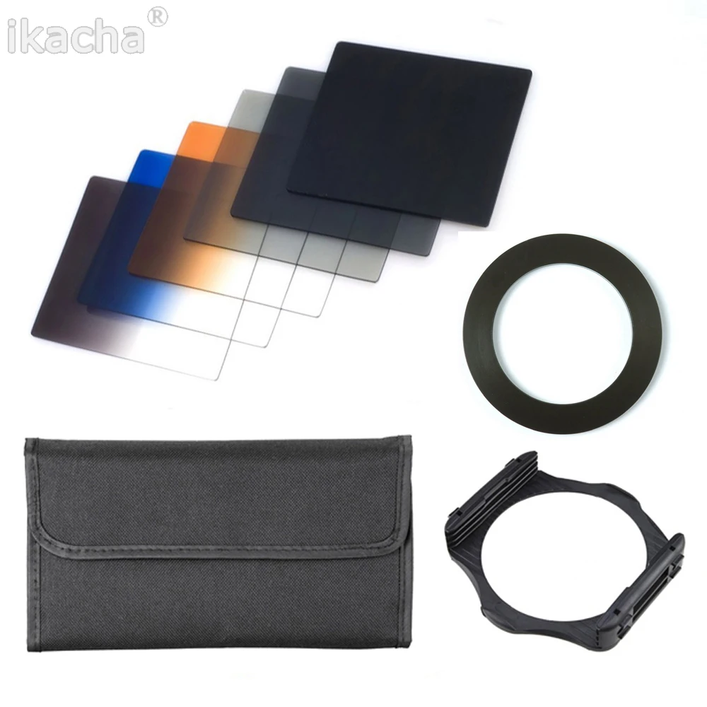 9 in 1 ND 2 4 8 + Gradual ND4 Blue Orange Filter 49 52 55 58 62 67 72 77 82mm Kit for Cokin P Set SLR DSLR Camera Lens
9 in 1 ND 2 4 8 + Gradual ND4 Blue Orange Filter 49 52 55 58 62 67 72 77 82mm Kit for Cokin P Set SLR DSLR Camera Lens