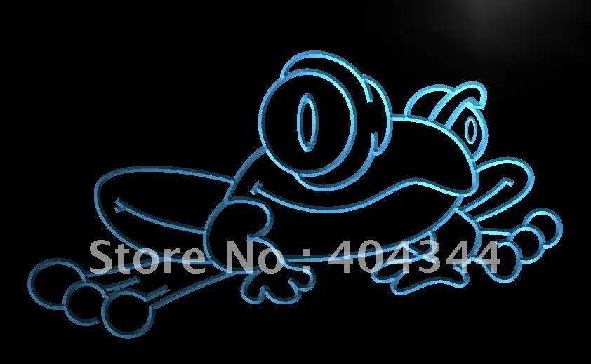 LB543- Frog Beer Bar Pub Display Lure LED Neon Light Sign home decor crafts