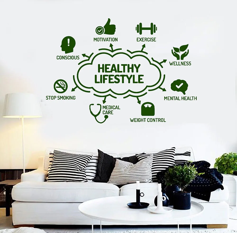 Healthy Living Wall Decal Sport Health Lifestyle Stickers Mural Living Room Bedroom Wall Decor Exercise Stop Smoking Quote D223
Healthy Living Wall Decal Sport Health Lifestyle Stickers Mural Living Room Bedroom Wall Decor Exercise Stop Smoking Quote D223