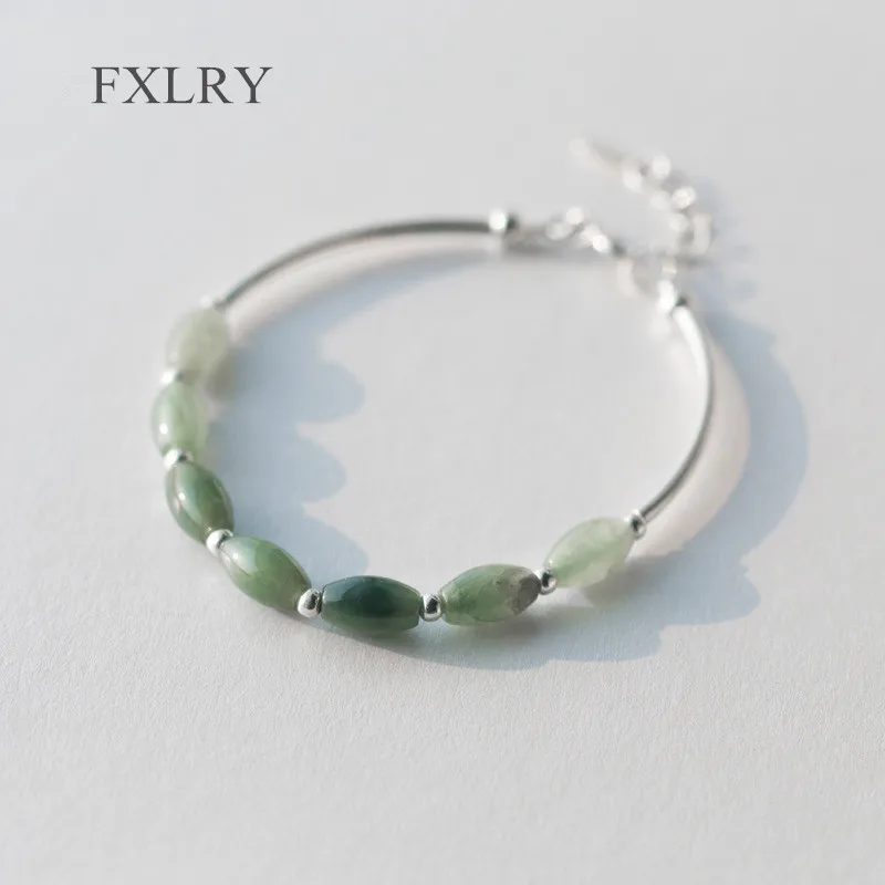 FXLRY New Design Silver color Natural Green Jad Oval/ waterdrop &Lucky Ball round bead charms Bracelet For Girl Jewelry
FXLRY New Design Silver color Natural Green Jad Oval/ waterdrop &Lucky Ball round bead charms Bracelet For Girl Jewelry