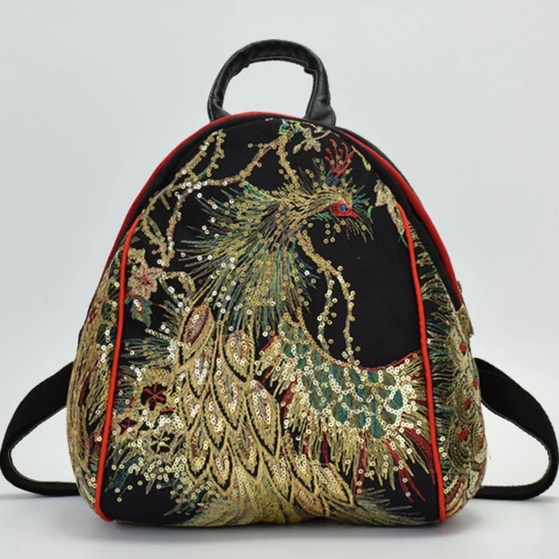 Chinese Style Phoenix Embroidered Backpack Canvas National Tribal Ethnic Embroidered Floral Backpacks Women Back Pack Bag 2018
Chinese Style Phoenix Embroidered Backpack Canvas National Tribal Ethnic Embroidered Floral Backpacks Women Back Pack Bag 2018