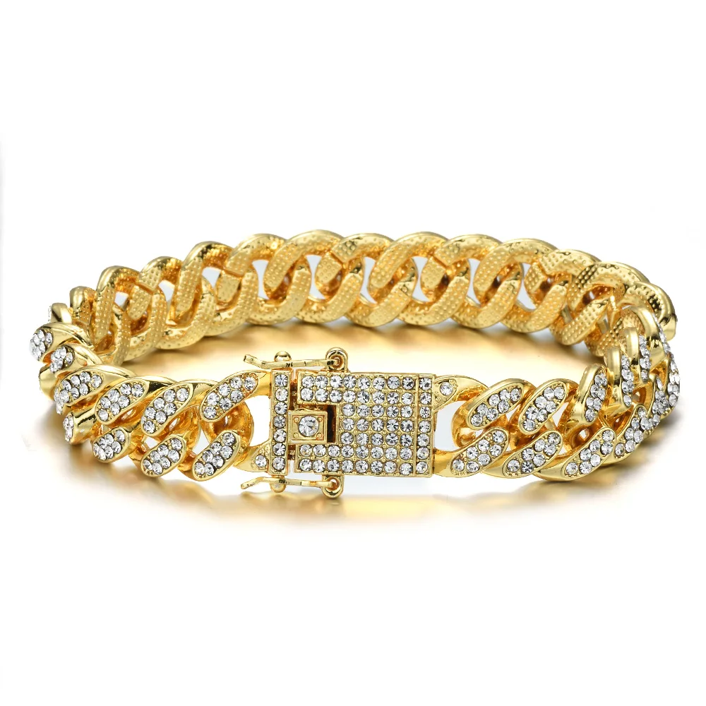 Hip Hop Bling Iced Out Full Crystal Pave Men's Bracelet Miami Cuban Link Chain Bracelet Necklace for Men Jewelry
Hip Hop Bling Iced Out Full Crystal Pave Men's Bracelet Miami Cuban Link Chain Bracelet Necklace for Men Jewelry
