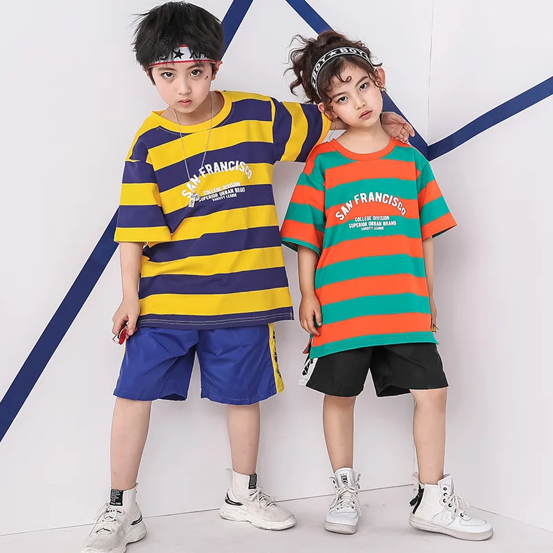 Stripe Hip Hop T Shirt Pants Modern Dance Costumes for Kids Stage Clothing Outfit Children Girl Boy Jazz Hiphop Street Dancewear
Stripe Hip Hop T Shirt Pants Modern Dance Costumes for Kids Stage Clothing Outfit Children Girl Boy Jazz Hiphop Street Dancewear