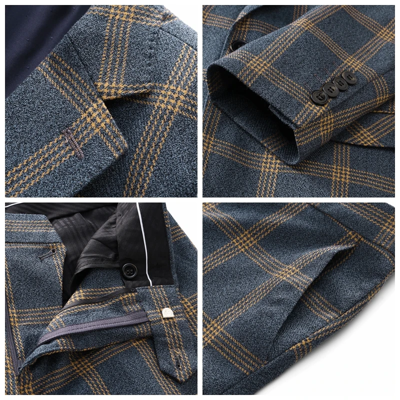 JZ CHIEF Elegant Men Wedding 3 Piece Suits Yellow Plaid Groom Wedding Suit Slim Fit Casual Business Coat Pants Vest Blazer Suit
JZ CHIEF Elegant Men Wedding 3 Piece Suits Yellow Plaid Groom Wedding Suit Slim Fit Casual Business Coat Pants Vest Blazer Suit