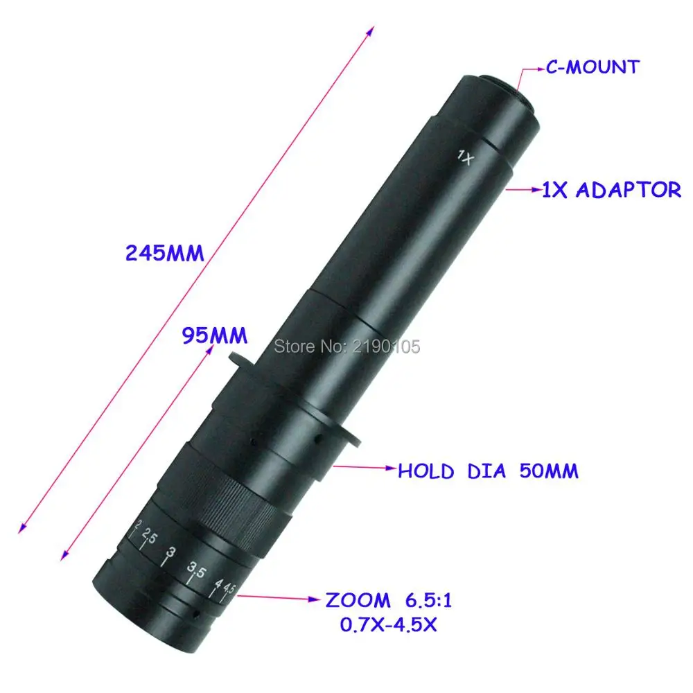 Max 300x Zoom C-mount Glass Lens Adapter 4.5X Adapter for Industry Microscope Camera Eyepiece Magnifier
Max 300x Zoom C-mount Glass Lens Adapter 4.5X Adapter for Industry Microscope Camera Eyepiece Magnifier