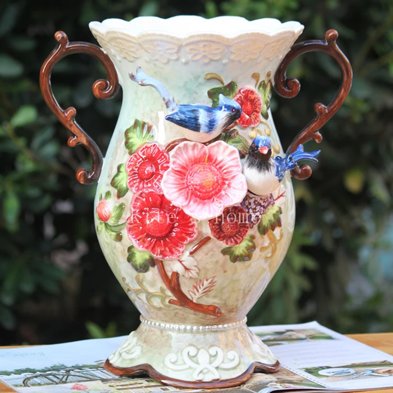ceramic creative Magpie Rhododendron flowers vase pot home decor crafts room wedding decorations handicraft porcelain figurines
ceramic creative Magpie Rhododendron flowers vase pot home decor crafts room wedding decorations handicraft porcelain figurines