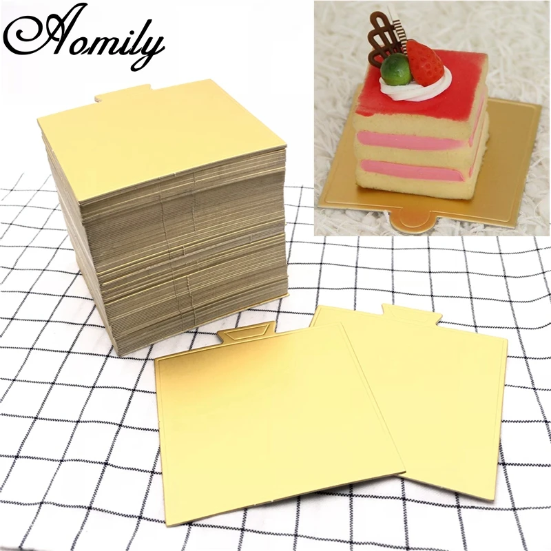 Aomily 100pcs/Set Square Mousse Cake Boards Gold Paper Cupcake Dessert Displays Tray Wedding Birthday Cake Pastry Decorative Kit
Aomily 100pcs/Set Square Mousse Cake Boards Gold Paper Cupcake Dessert Displays Tray Wedding Birthday Cake Pastry Decorative Kit