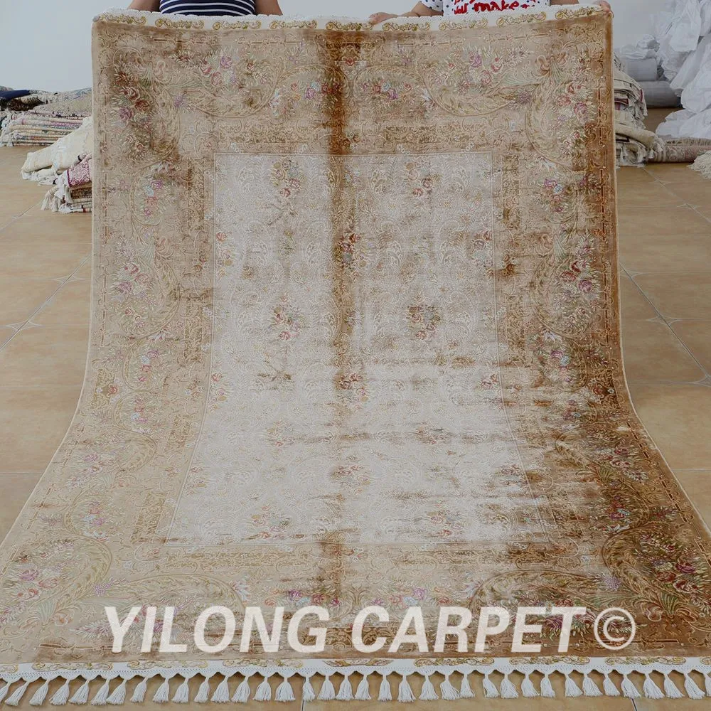 Yilong 5.5'x8.2' Antique hand made persian tabriz carpet dark blue hand knotted Turkish rug (1667)
Yilong 5.5'x8.2' Antique hand made persian tabriz carpet dark blue hand knotted Turkish rug (1667)