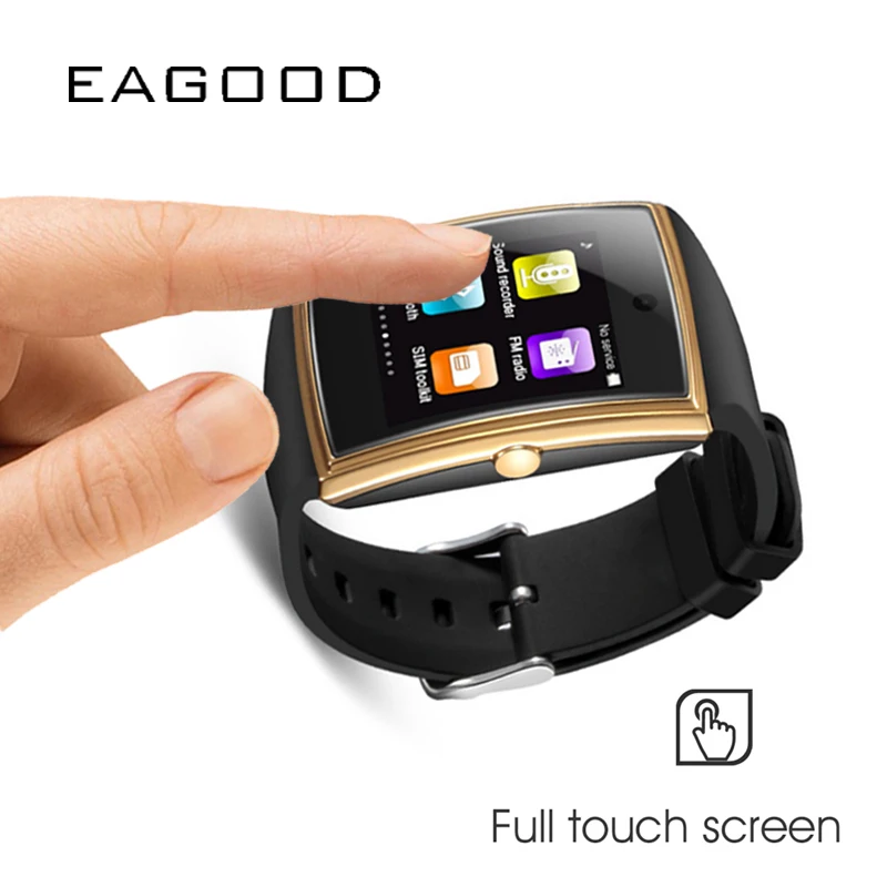 EAGOOD Новые Bluetooth Смарт часы FM радио NFC SIM TF карта камера видео регистратор