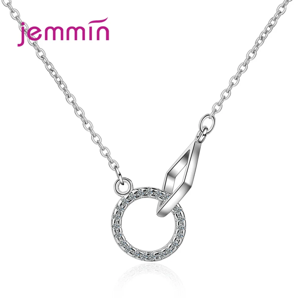 Korean Style Women 925 Sterling Silver Cubic Zircon Circle Pendant Necklaces Women Jewelry Geometric Charms Chokers
Korean Style Women 925 Sterling Silver Cubic Zircon Circle Pendant Necklaces Women Jewelry Geometric Charms Chokers