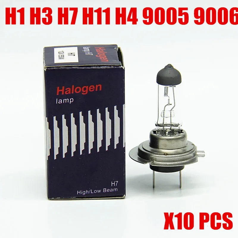 

10 pcs 55w car halogen fog light H11 H7 9005 9006 lamp HB3 HB4 h3 h1 H4 12v 4300k bulb
