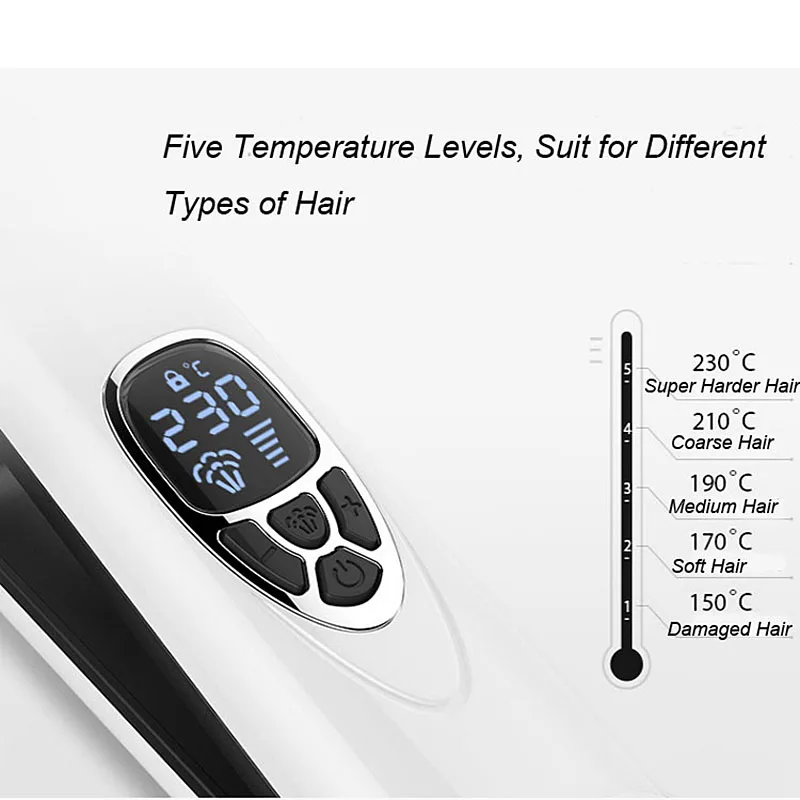 USHOW Hair Straightener Brush With LCD Display Electric Steam Hair Straightening Iron Comb With LCD Display
USHOW Hair Straightener Brush With LCD Display Electric Steam Hair Straightening Iron Comb With LCD Display