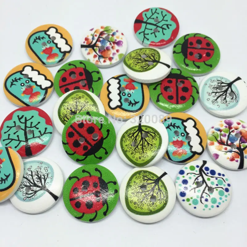 100pcs 20mm Mix Tree Ladybugs Ladybirds Printed Wood Buttons 2 Holes Contryside Rural Style Baby Sewing Button Embellishments
100pcs 20mm Mix Tree Ladybugs Ladybirds Printed Wood Buttons 2 Holes Contryside Rural Style Baby Sewing Button Embellishments