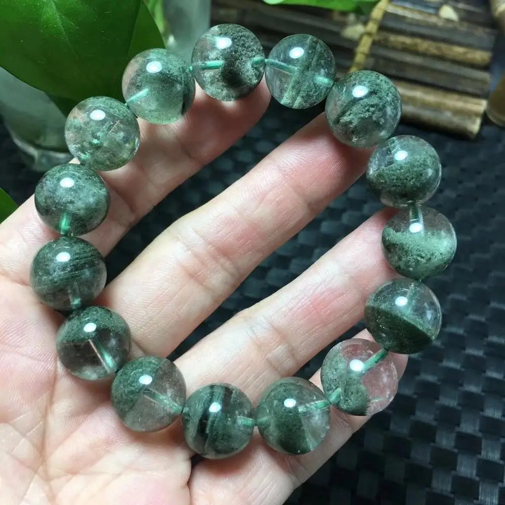 13mm Natural Clear Quartz Green Phantom Crystal Gemstone Round Beads Bracelet
13mm Natural Clear Quartz Green Phantom Crystal Gemstone Round Beads Bracelet