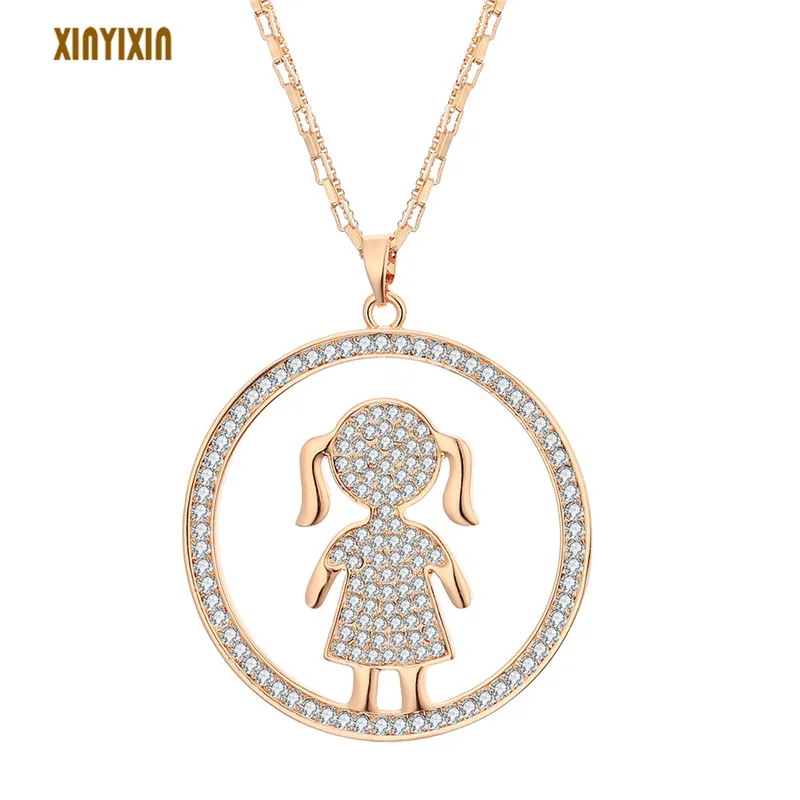Fashion Gold Crystal Girl Pendant Necklace Women Big Round Stylish Layered Chain Long Necklace Clear Rhinestone Fashion Jewelry
Fashion Gold Crystal Girl Pendant Necklace Women Big Round Stylish Layered Chain Long Necklace Clear Rhinestone Fashion Jewelry