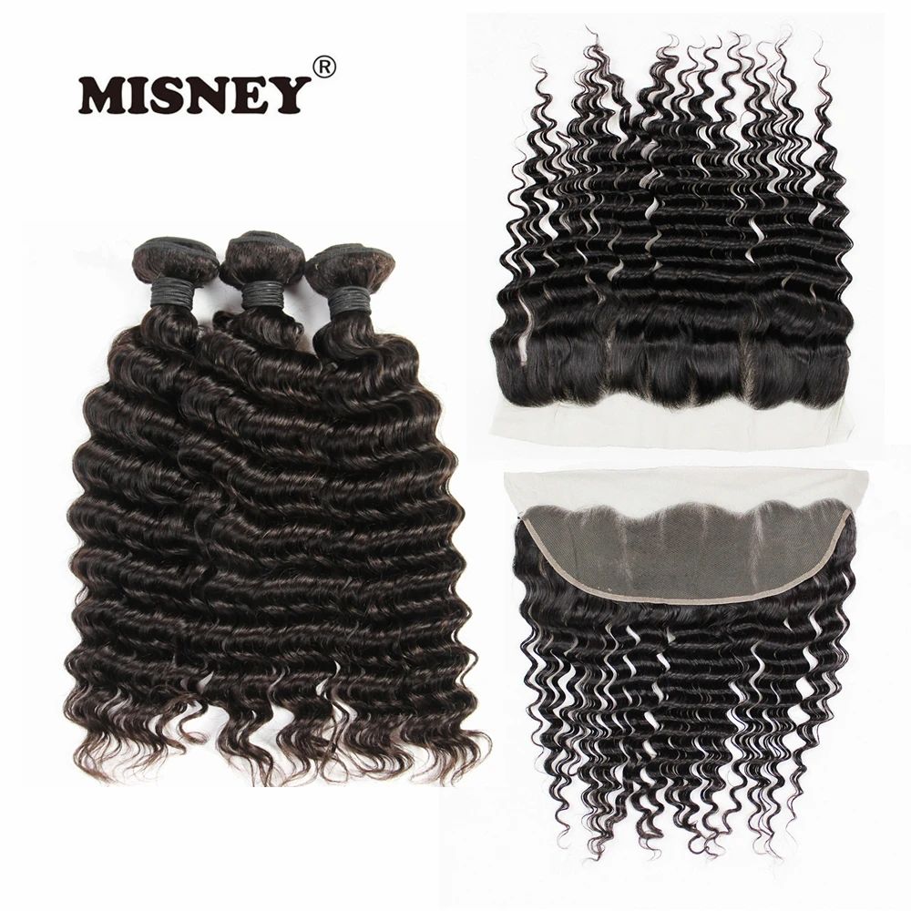 Brazilian Non Remy Hair Weave Deep Wave Human Hair Bundles With Frontal 4X13 Lace Closure
Brazilian Non Remy Hair Weave Deep Wave Human Hair Bundles With Frontal 4X13 Lace Closure