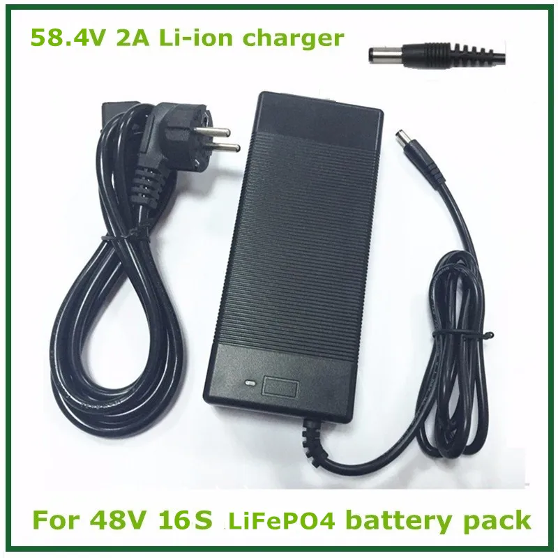 Выход 58 4в 2A LiFePO4 LFP зарядное устройство для 16 серии 48В Аккумуляторный блок со