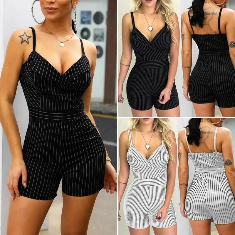 Hirigin 2019 Newest Summer Women Ladies One Piece Sexy Boho Playsuit Jumpsuit Rompers Beach Casual Mini Striped Shorts
Hirigin 2019 Newest Summer Women Ladies One Piece Sexy Boho Playsuit Jumpsuit Rompers Beach Casual Mini Striped Shorts