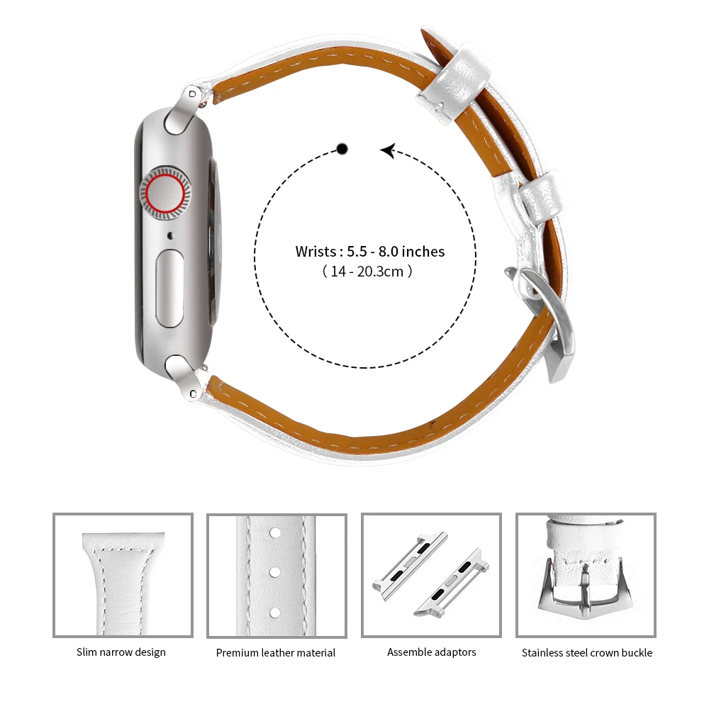 OULUCCI Leather Bands for Apple Watch Band 38mm 42mm Stainless Steel Buckle Replacement Slim Wristband Sport Strap for Iwatch
OULUCCI Leather Bands for Apple Watch Band 38mm 42mm Stainless Steel Buckle Replacement Slim Wristband Sport Strap for Iwatch