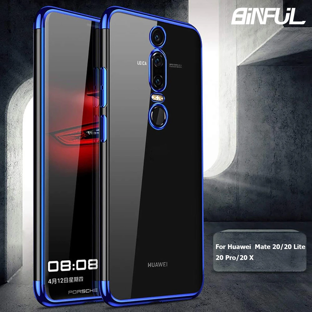 Для Huawei Mate 20 Lite чехол бампер прозрачное покрытие TPU мягкий силикон тонкая задняя