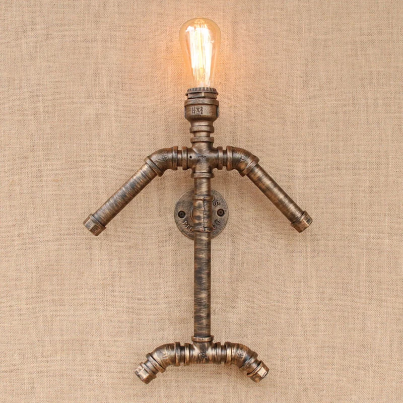 Aircraft style Loft Industrial steam punk iron decorative Water pipe retro wall lamp Vintage E27 sconce lights for home bedroom
Aircraft style Loft Industrial steam punk iron decorative Water pipe retro wall lamp Vintage E27 sconce lights for home bedroom