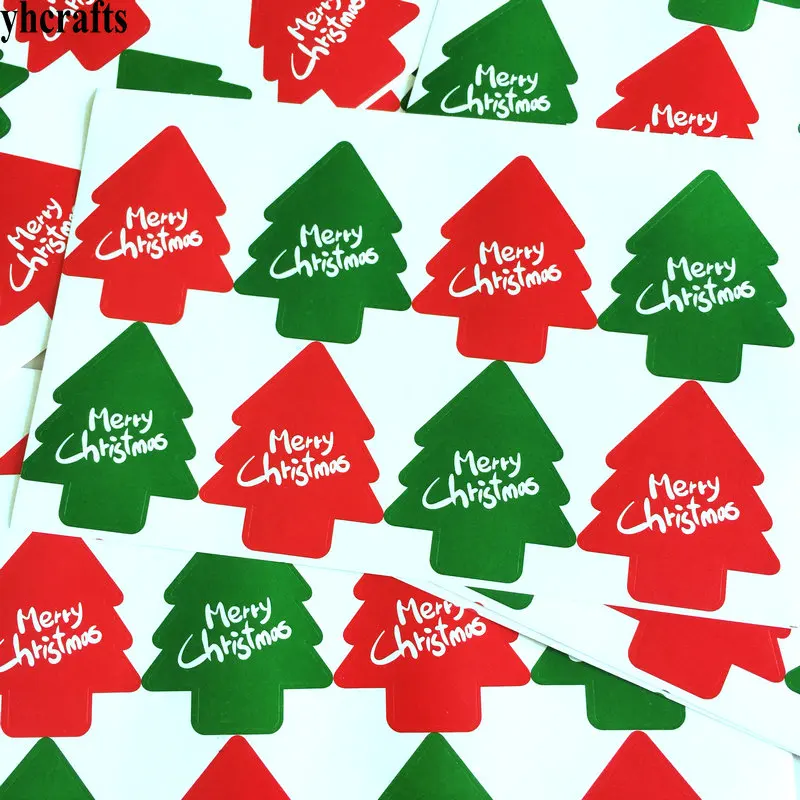 8 шт./лот. Бумажные наклейки на елку с надписью Merry Christmas запечатывающие