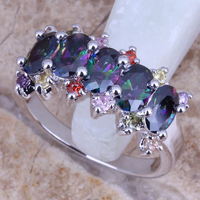 Glaring Rainbow Cubic Zirconia Multigem Silver Plated Women's Ring Size 6 / 7 / 8 / 9 E810
Glaring Rainbow Cubic Zirconia Multigem Silver Plated Women's Ring Size 6 / 7 / 8 / 9 E810