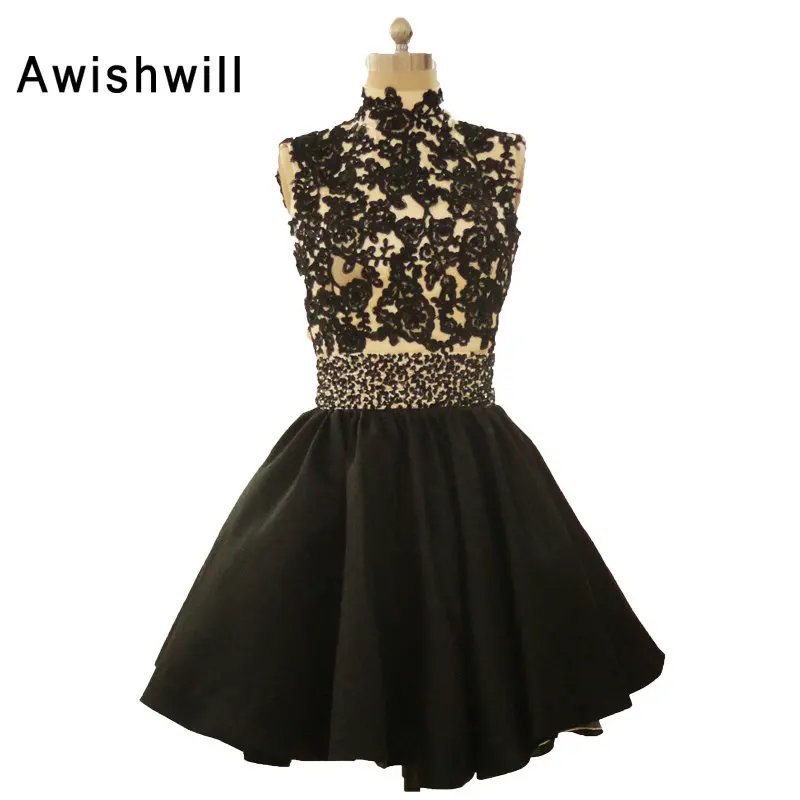 Vestidos Coctel Elegant Black Cocktail Dresses 2020 Short Lace Appliques Satin Sleeveless Open Back Party Gowns For Graduation
Vestidos Coctel Elegant Black Cocktail Dresses 2020 Short Lace Appliques Satin Sleeveless Open Back Party Gowns For Graduation