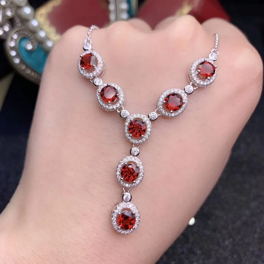 Natural red garnet Necklace natural gemstone Pendant Necklace S925 silver trendy Simple round women wedding party fine Jewelry
Natural red garnet Necklace natural gemstone Pendant Necklace S925 silver trendy Simple round women wedding party fine Jewelry
