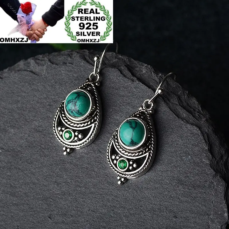 OMHXZJ Wholesale European Fashion Woman Girl Party Wedding Gift Geometric Turquoise S925 Sterling Silver Drop Earrings EA425
OMHXZJ Wholesale European Fashion Woman Girl Party Wedding Gift Geometric Turquoise S925 Sterling Silver Drop Earrings EA425