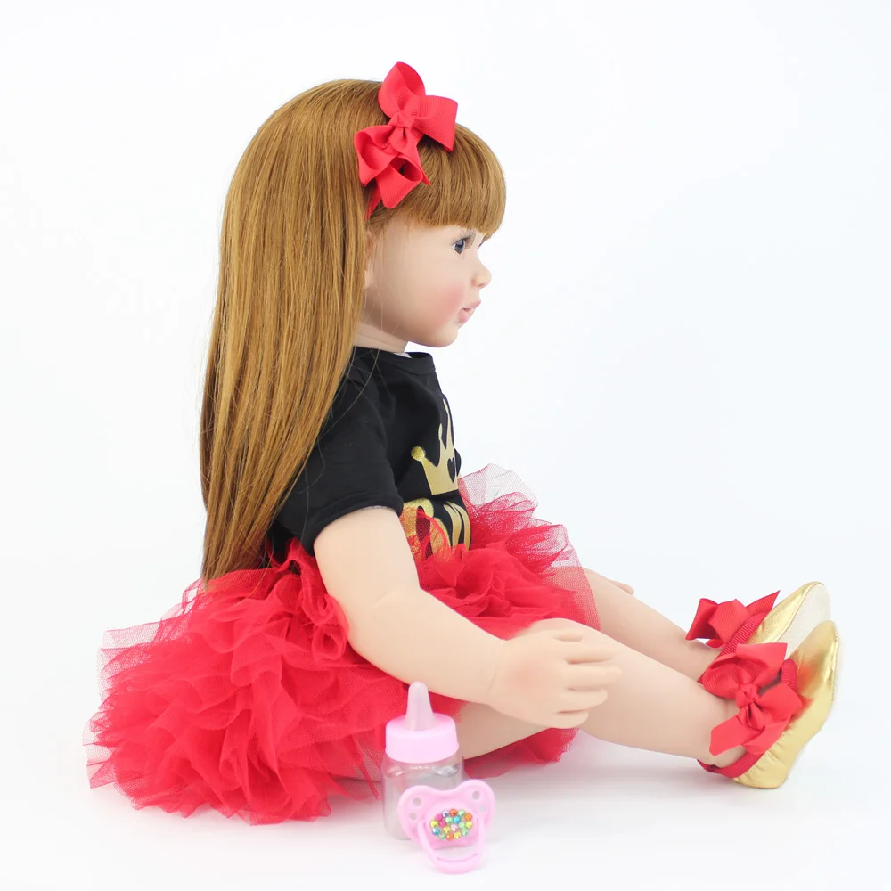 60 см Мягкая силиконовая Кукла Reborn игрушки 24 дюйма виниловая принцесса малыши