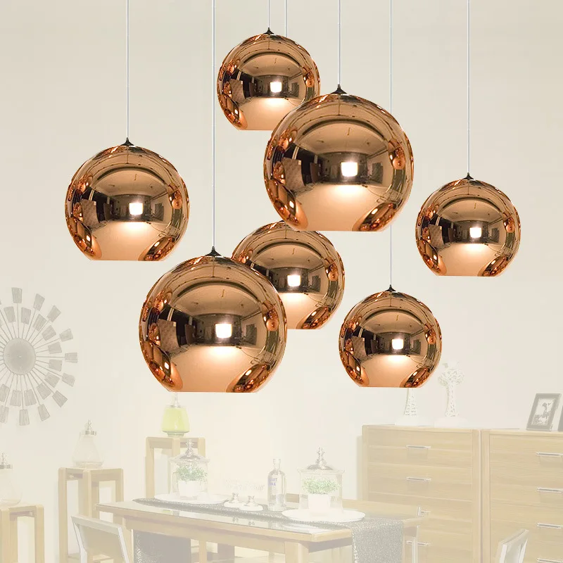 Modern LED Chrome Gold Copper Glass Globe Round Ball Pendant Lights Hanging Lighting for Dining Room Hanglamp Lamp
Modern LED Chrome Gold Copper Glass Globe Round Ball Pendant Lights Hanging Lighting for Dining Room Hanglamp Lamp