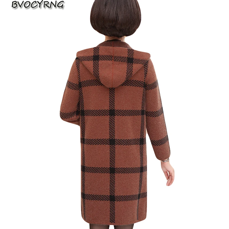 New Middle-aged Autumn Jacket Coat Female Long knitting Sweater Hooded Large Size Women's Windbreaker 2018 New Plaid Wool Parka
New Middle-aged Autumn Jacket Coat Female Long knitting Sweater Hooded Large Size Women's Windbreaker 2018 New Plaid Wool Parka