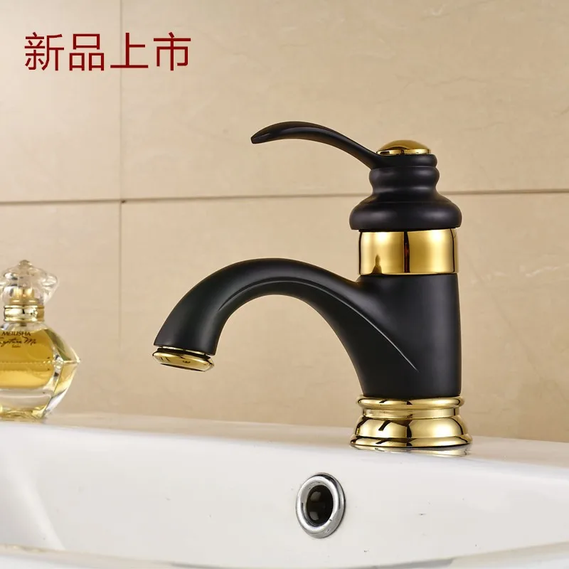Newly Grilled Black Paint Golden Polished Faucets Bathroom Basin Sink Mixer Tap Faucet Hot and cold water
Newly Grilled Black Paint Golden Polished Faucets Bathroom Basin Sink Mixer Tap Faucet Hot and cold water