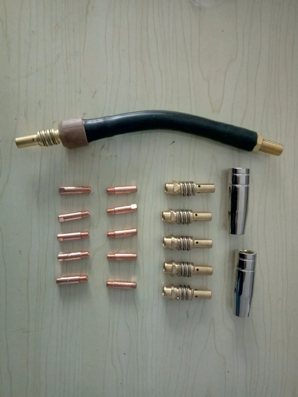 18pcs 15AK Mig Torch Kit Swan Flex Neck Nozzle contact tip holder and contact tip