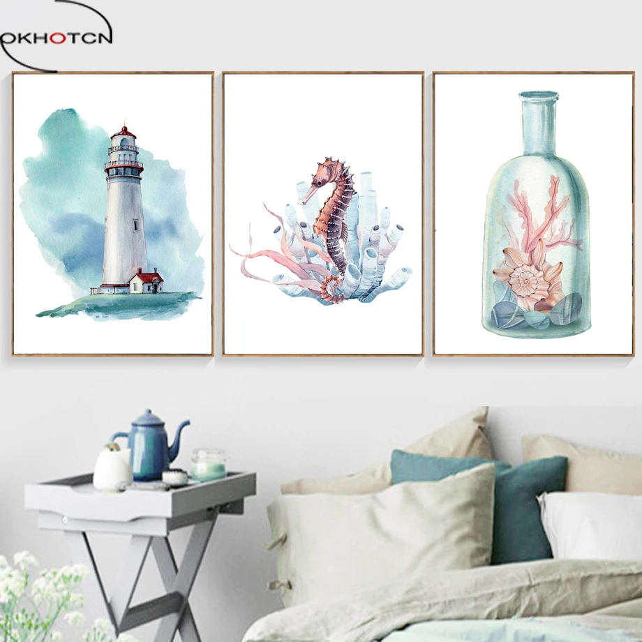 OKHOTCN Cartoon Watercolor Lighthouse Nordic Poster Canvas Painting Framed Modern Living Room Home Decor Wall Artworks Pictures
OKHOTCN Cartoon Watercolor Lighthouse Nordic Poster Canvas Painting Framed Modern Living Room Home Decor Wall Artworks Pictures