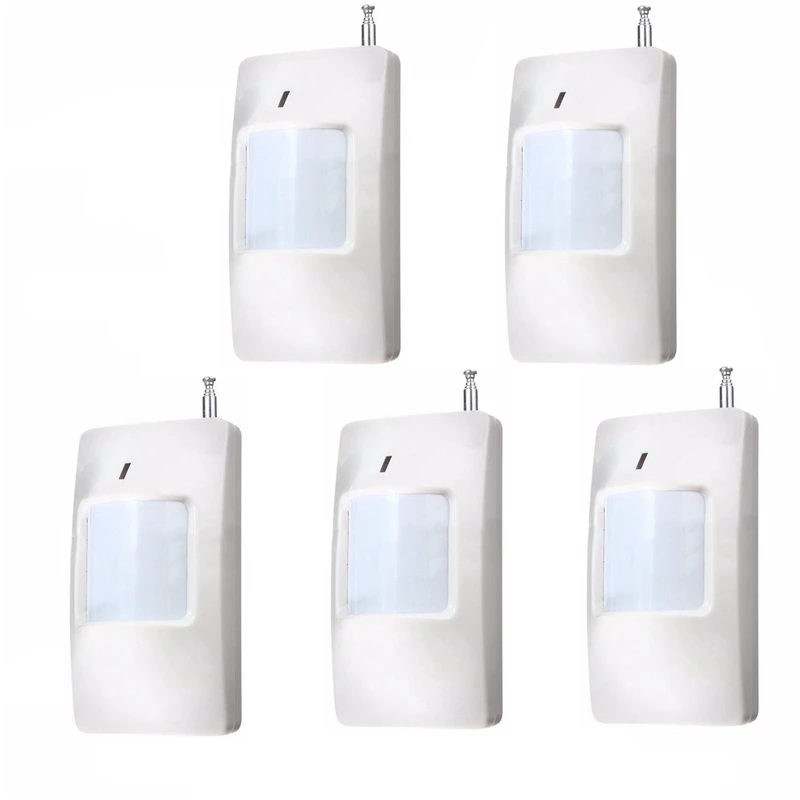 5Pcs Wireless 433MHz Infrared Alarm Sensor Detector PIR Motion Detector For GSM Burglar Alarm System
5Pcs Wireless 433MHz Infrared Alarm Sensor Detector PIR Motion Detector For GSM Burglar Alarm System
