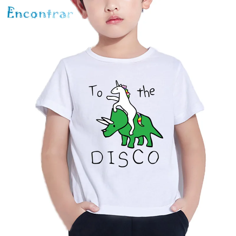 Unicorn Riding Triceratops Pattern Funny Kids T shirt Baby Girls Summer White Tops Boys To The Disco Design T-shirt,HKP5229
Unicorn Riding Triceratops Pattern Funny Kids T shirt Baby Girls Summer White Tops Boys To The Disco Design T-shirt,HKP5229