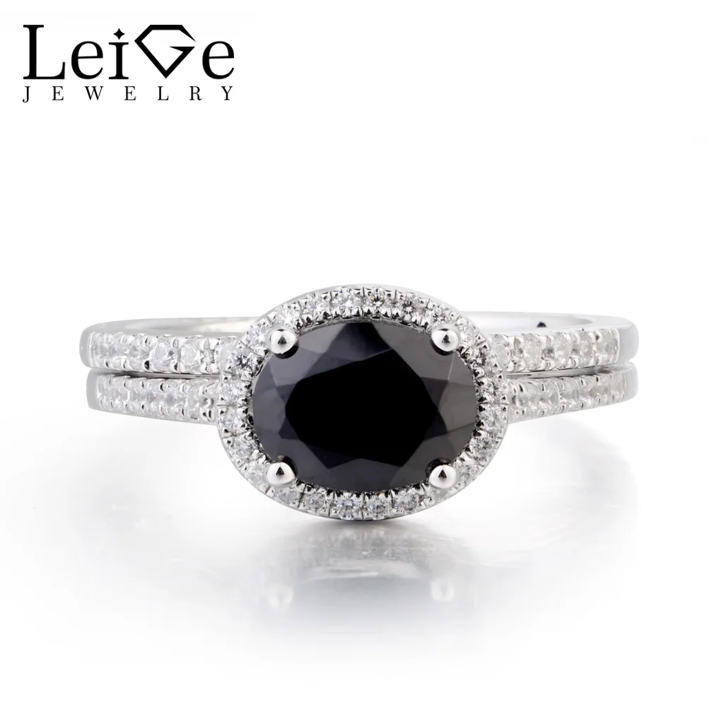 Leige Jewelry Real Natural Black Spinel Ring Cocktail Party Ring Oval Cut Black Gemstone Solid 925 Sterling Silver Bridal Sets
Leige Jewelry Real Natural Black Spinel Ring Cocktail Party Ring Oval Cut Black Gemstone Solid 925 Sterling Silver Bridal Sets