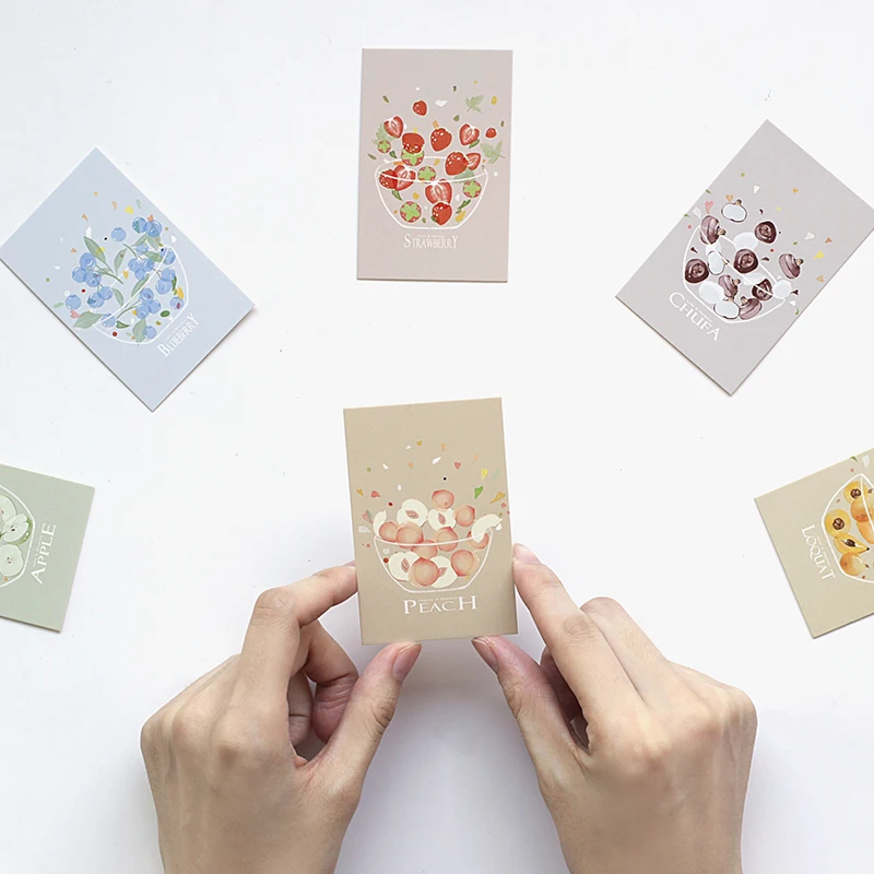 28 pcs/lot creative cute Roll the fruit Card Postcard Birthday greeting card Letter Envelope Gift Set Message | Канцтовары для